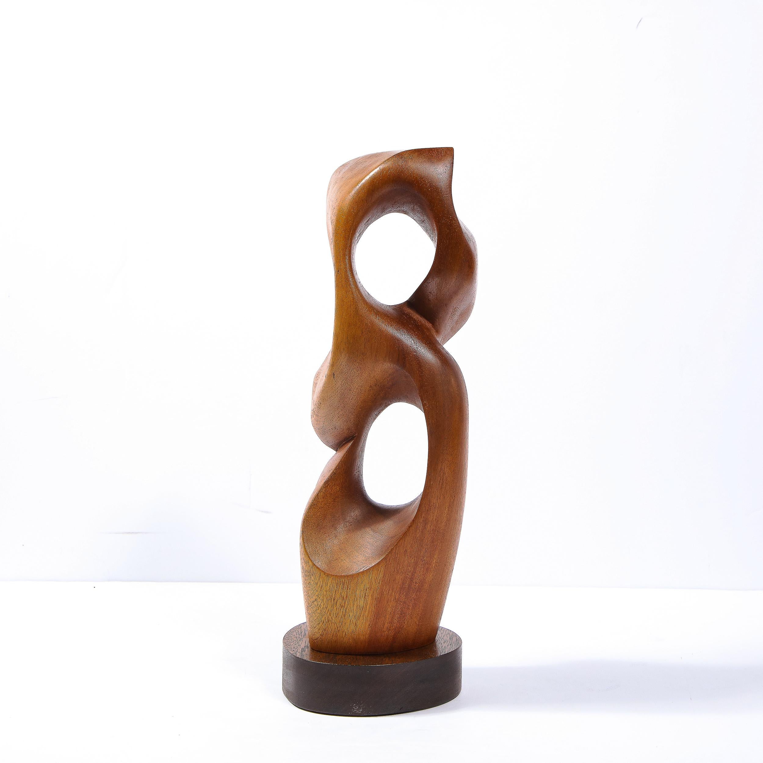 Mid-Century Modern Anamorphic Abstract Open Form Walnut Sculpture 11