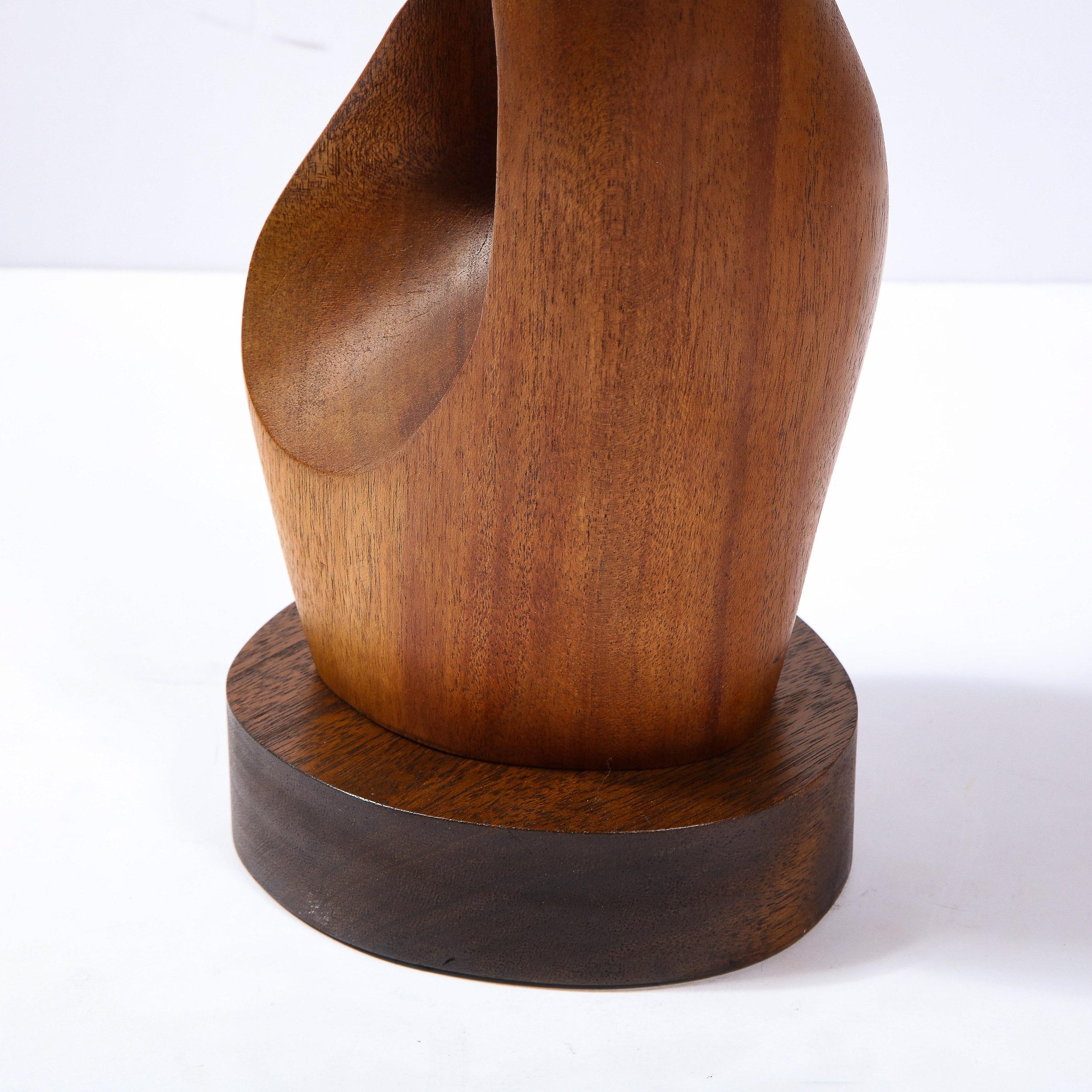 Mid-Century Modern Anamorphic Abstract Open Form Walnut Sculpture In Excellent Condition In New York, NY