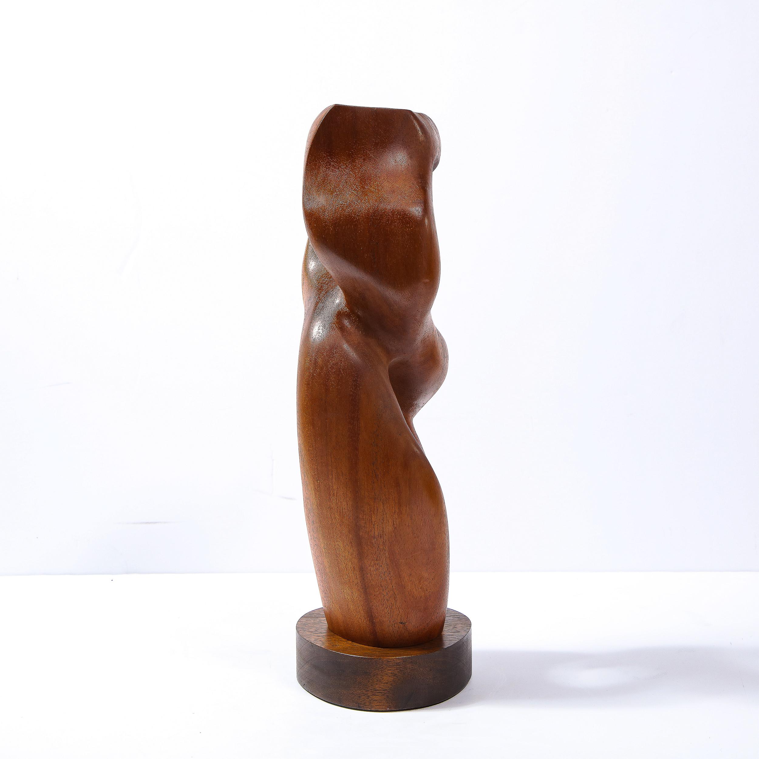 Mid-20th Century Mid-Century Modern Anamorphic Abstract Open Form Walnut Sculpture
