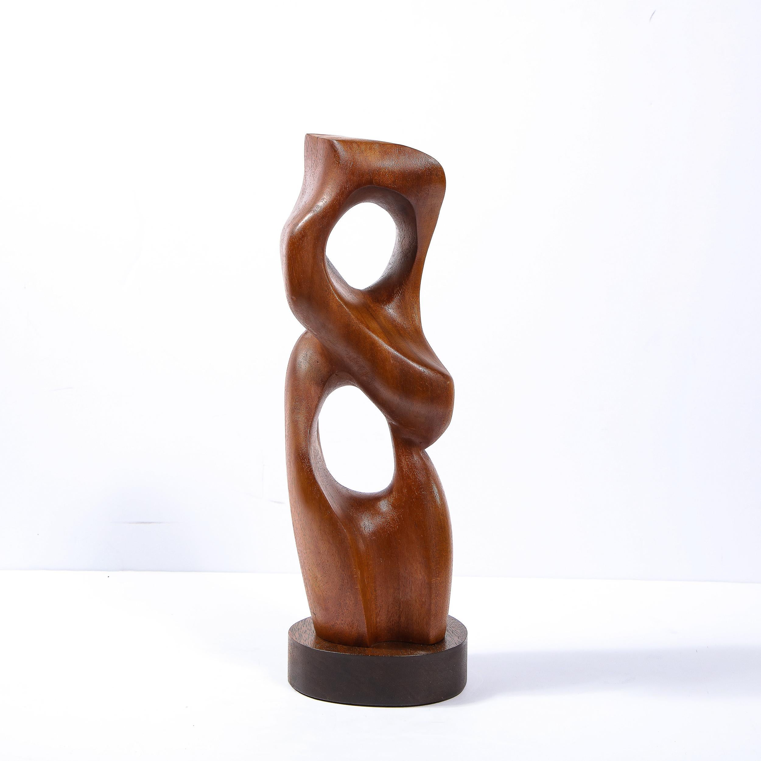 Mid-Century Modern Anamorphic Abstract Open Form Walnut Sculpture 2