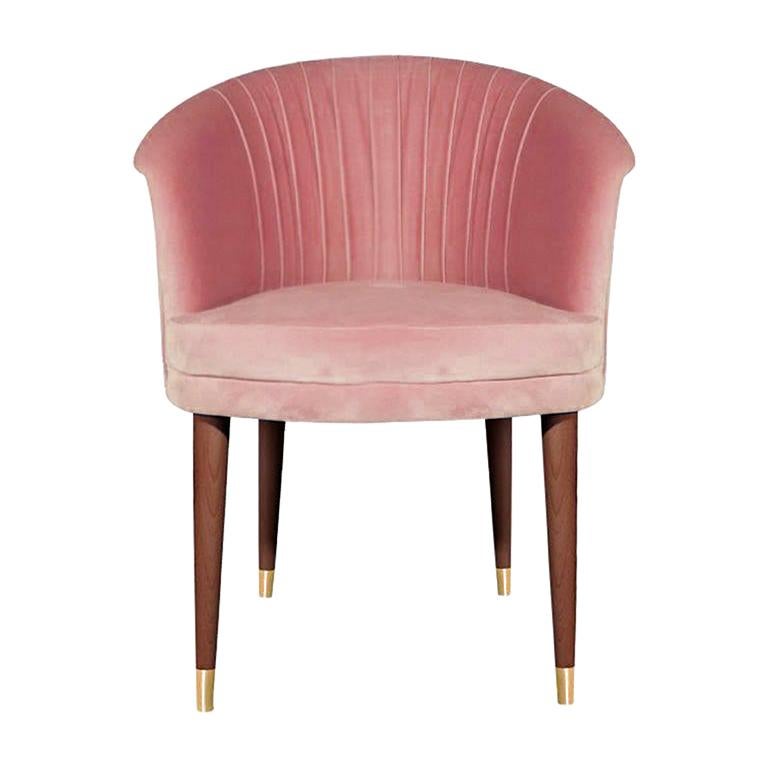 MidCentury Modern and Contemporary "Miami" Pink Velvet Upholstery