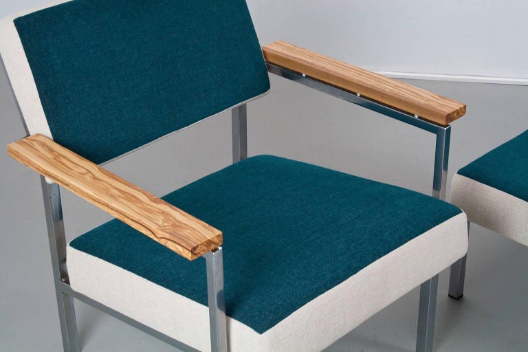 Mid Century Modern And Industrial Lounge Set With Hocker 1960s At 1stdibs