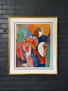 Mid-Century Modern “And Together We Rise” Abstract Serigraph Artwork