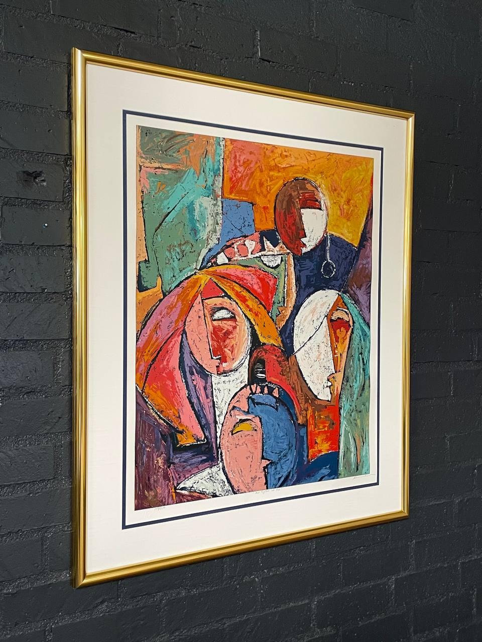 Mid-Century Modern “And Together We Rise” Abstract Serigraph Artwork (Moderne der Mitte des Jahrhunderts) im Angebot