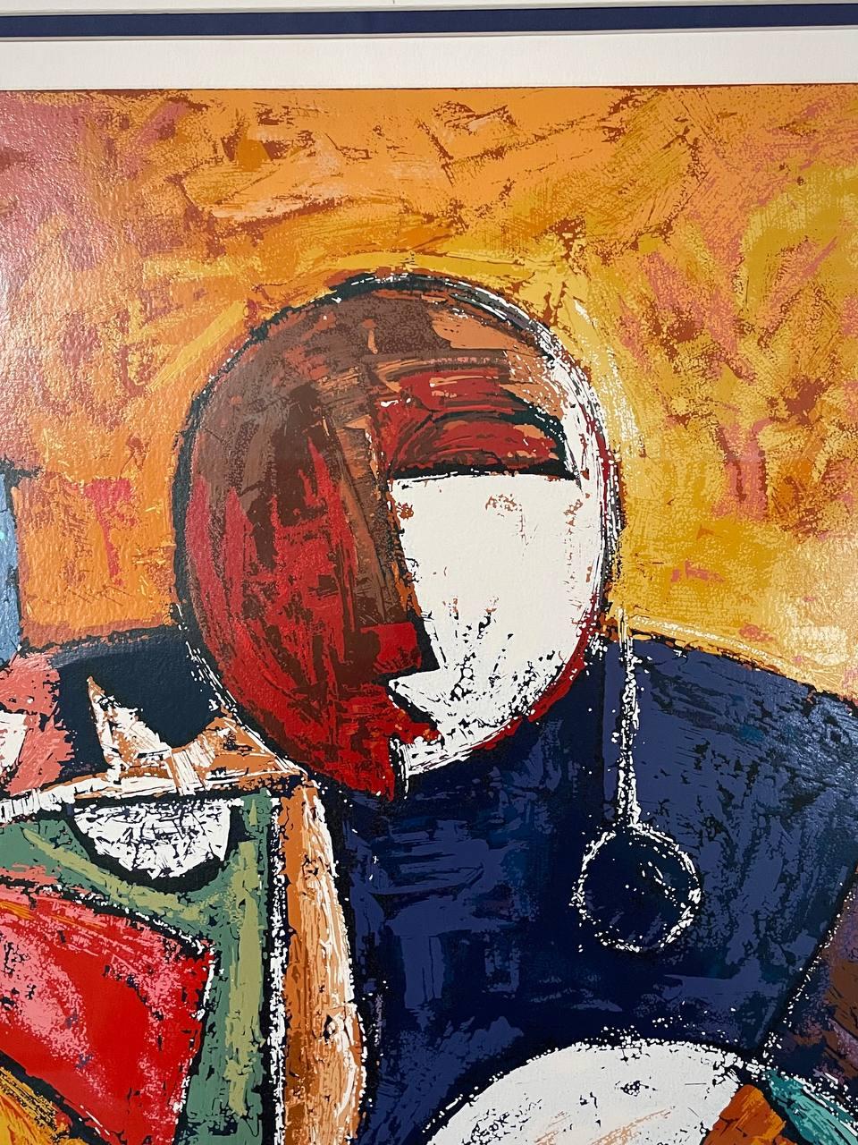 Mid-Century Modern “And Together We Rise” Abstract Serigraph Artwork (Nigerianisch) im Angebot