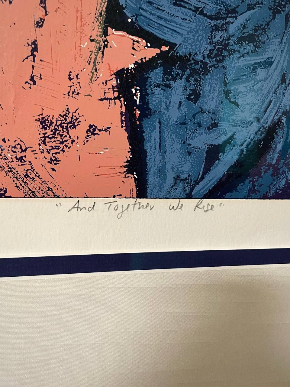 Mid-Century Modern “And Together We Rise” Abstract Serigraph Artwork (Mitte des 20. Jahrhunderts) im Angebot