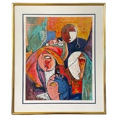 Serigrafia astratta "And Together We Rise", opera d'arte moderna di metà secolo