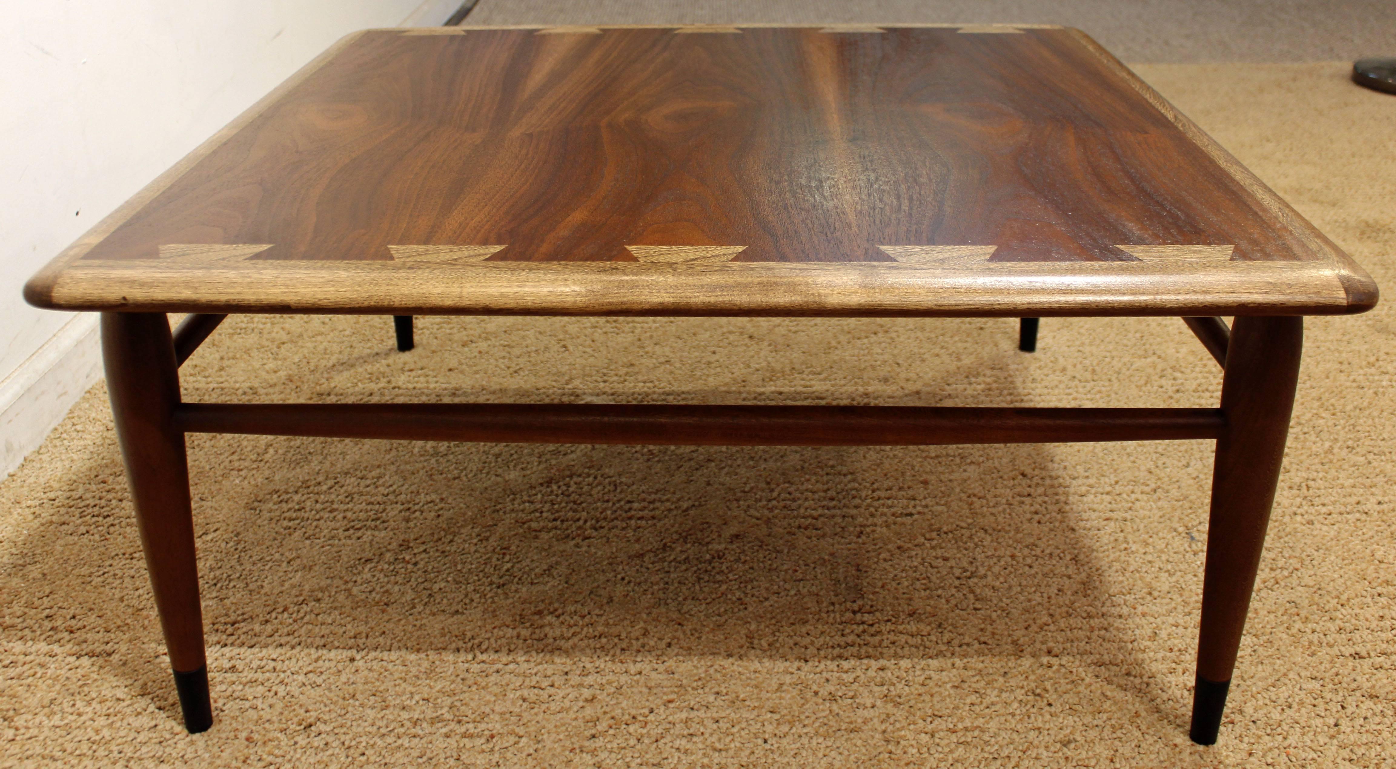 MidCentury Modern Andre Bus Lane "Acclaim" Walnut Oak Square Coffee