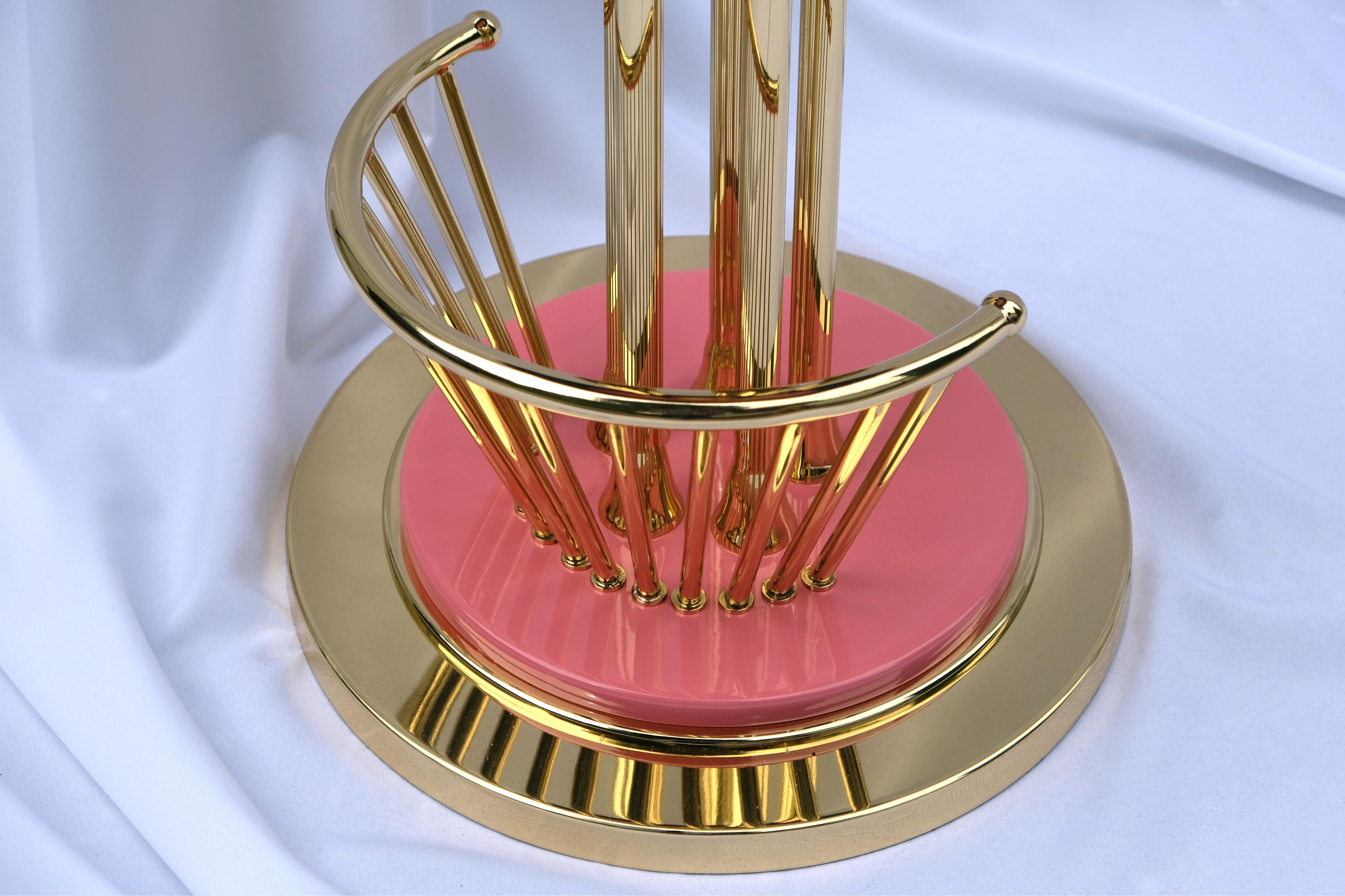 Contemporary Mid-Century Modern Andy Bar Stool Fur Brass Handmade in Portugal by Ottiu For Sale