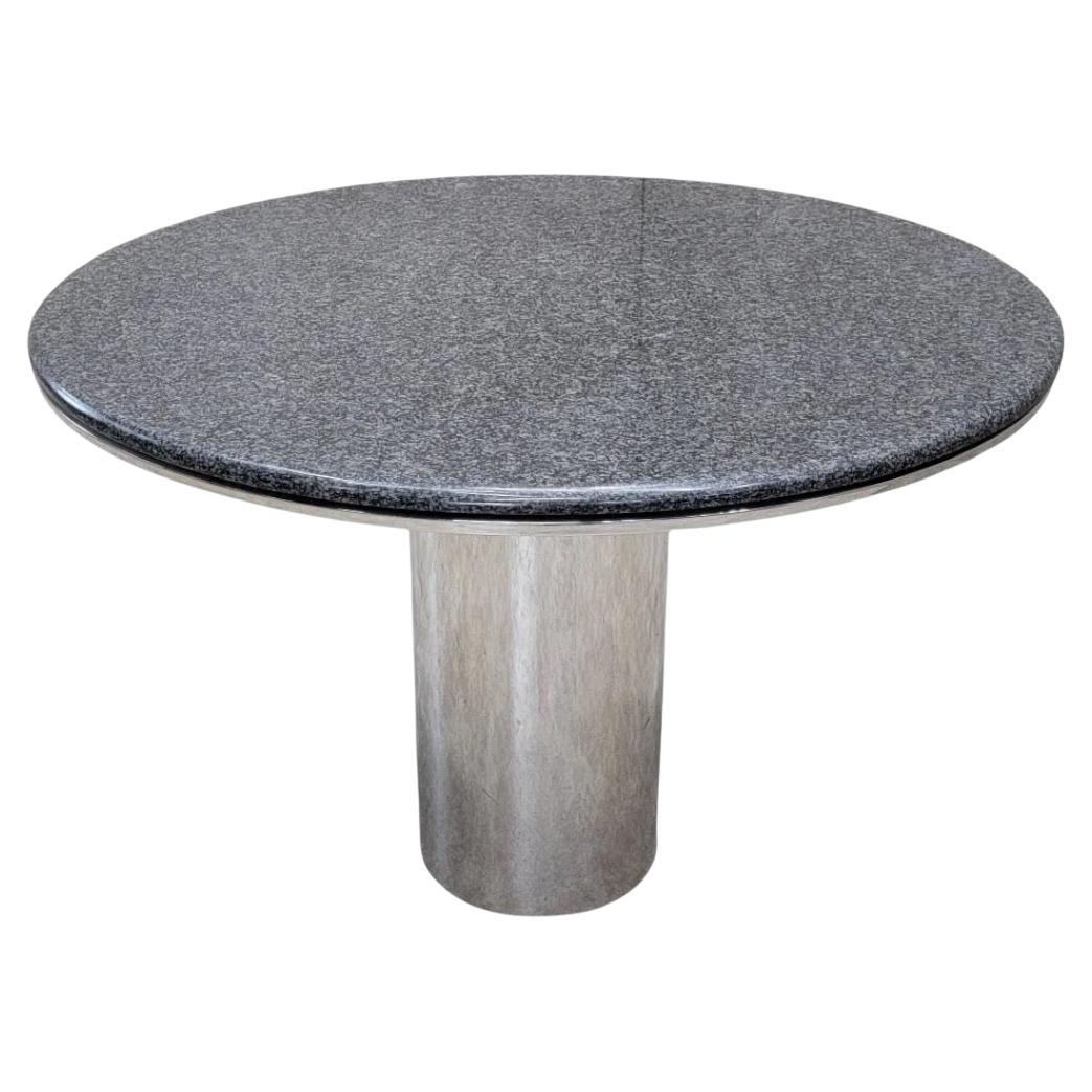 Moderner Anello-Tisch aus Edelstahl mit Sockel und Granit aus der Mitte des Jahrhunderts von Brueton