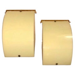 Mid-Century Modern Angelo Lelii Style Perspex Wall Sconces or Bedside Lamps 50's