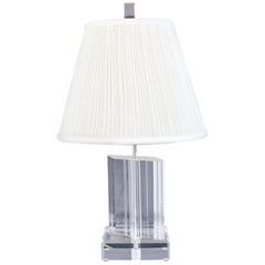 Mid-Century Modern Angled Lucite Table Lamp Springer Era 1970s Original Finial