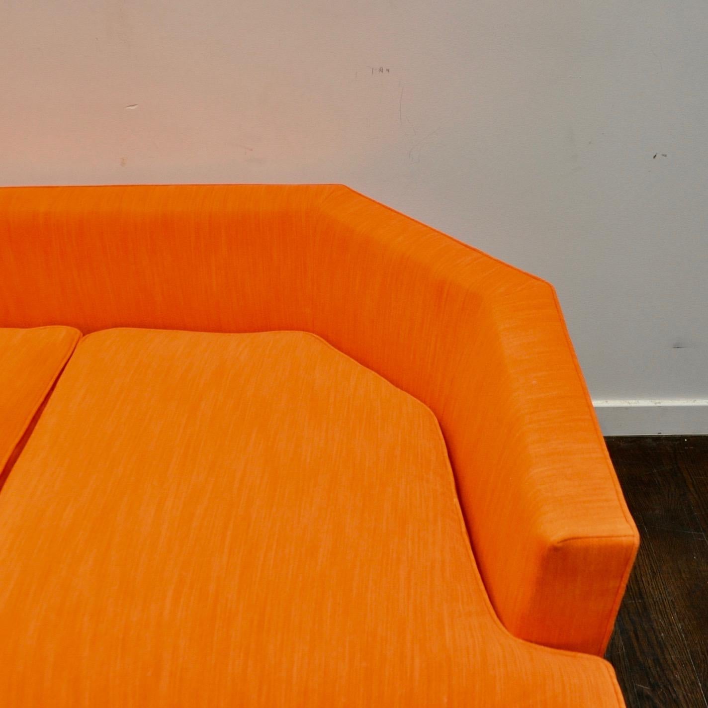 Fabric Mid-Century Modern Angled Sofa