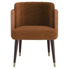 Mid-century Modern Anita Dining Chair Wood Brass Handmade in Portugal by Ottiu