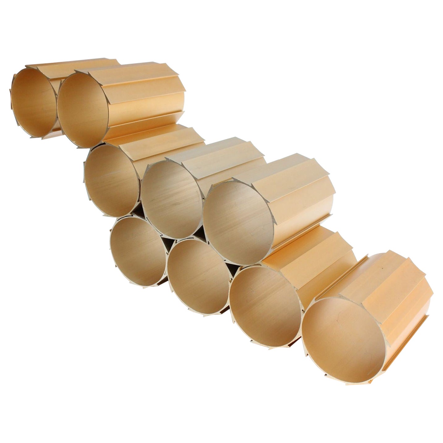 Modularer Weinregal aus eloxiertem Gold-Aluminium, Moderne der Mitte des Jahrhunderts