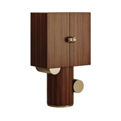 Mid-Century Modern Antigua Cabinet by Mavo Atelier in American Walnut and Brass