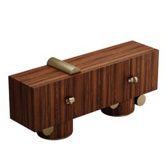 Mid-Century Modern Antigua Sideboard by Mavo Atelier in Walnut & Brass Handmade