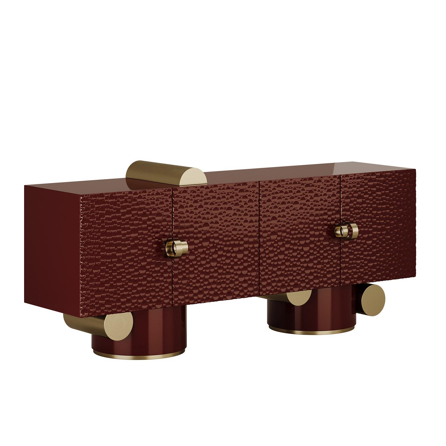 Mid-Century moderno Credenza Antigua di metà secolo moderno in lacca cesellata di Mavo Aelier in vendita