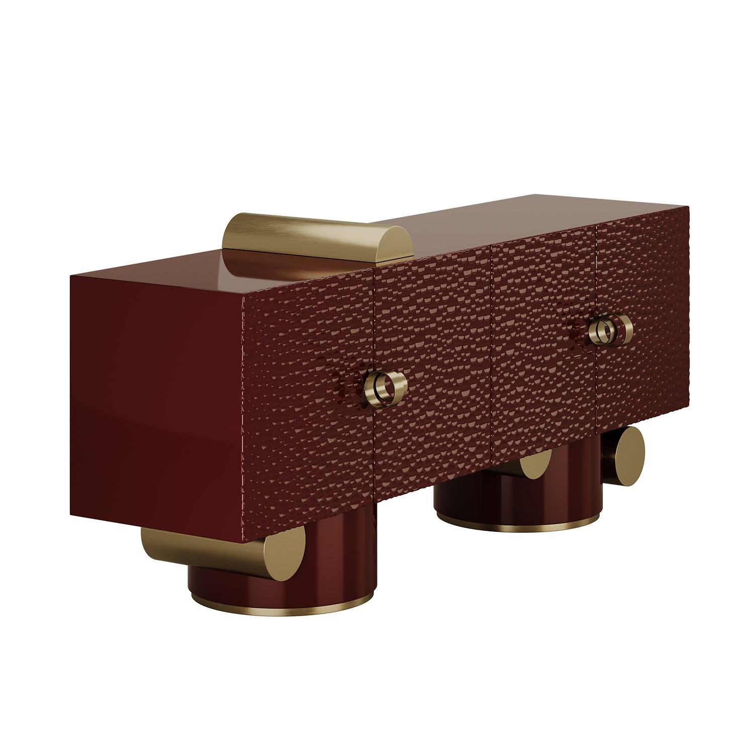 Portoghese Credenza Antigua di metà secolo moderno in lacca cesellata di Mavo Aelier in vendita