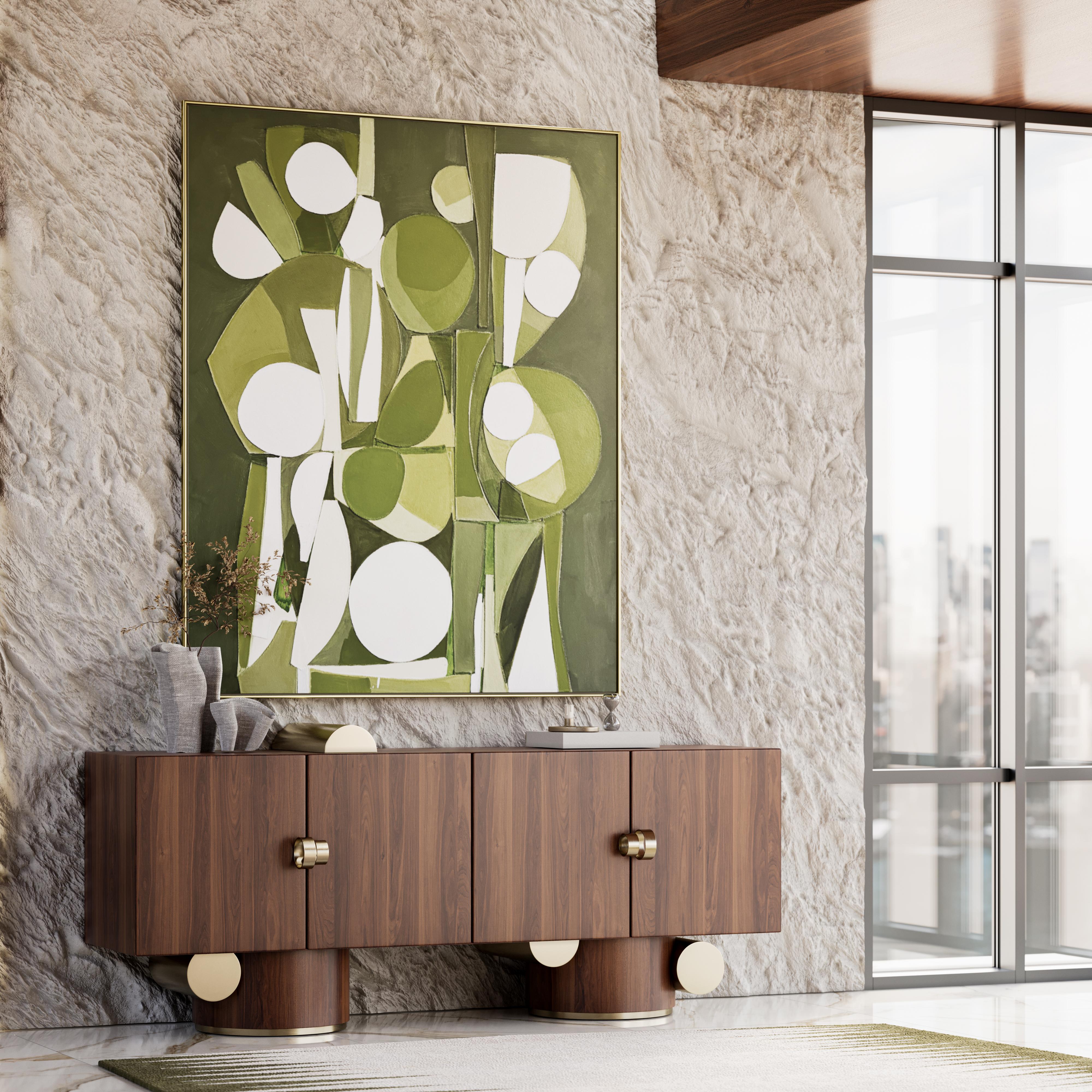 Fatto a mano Credenza Antigua di metà secolo moderno in lacca cesellata di Mavo Aelier in vendita