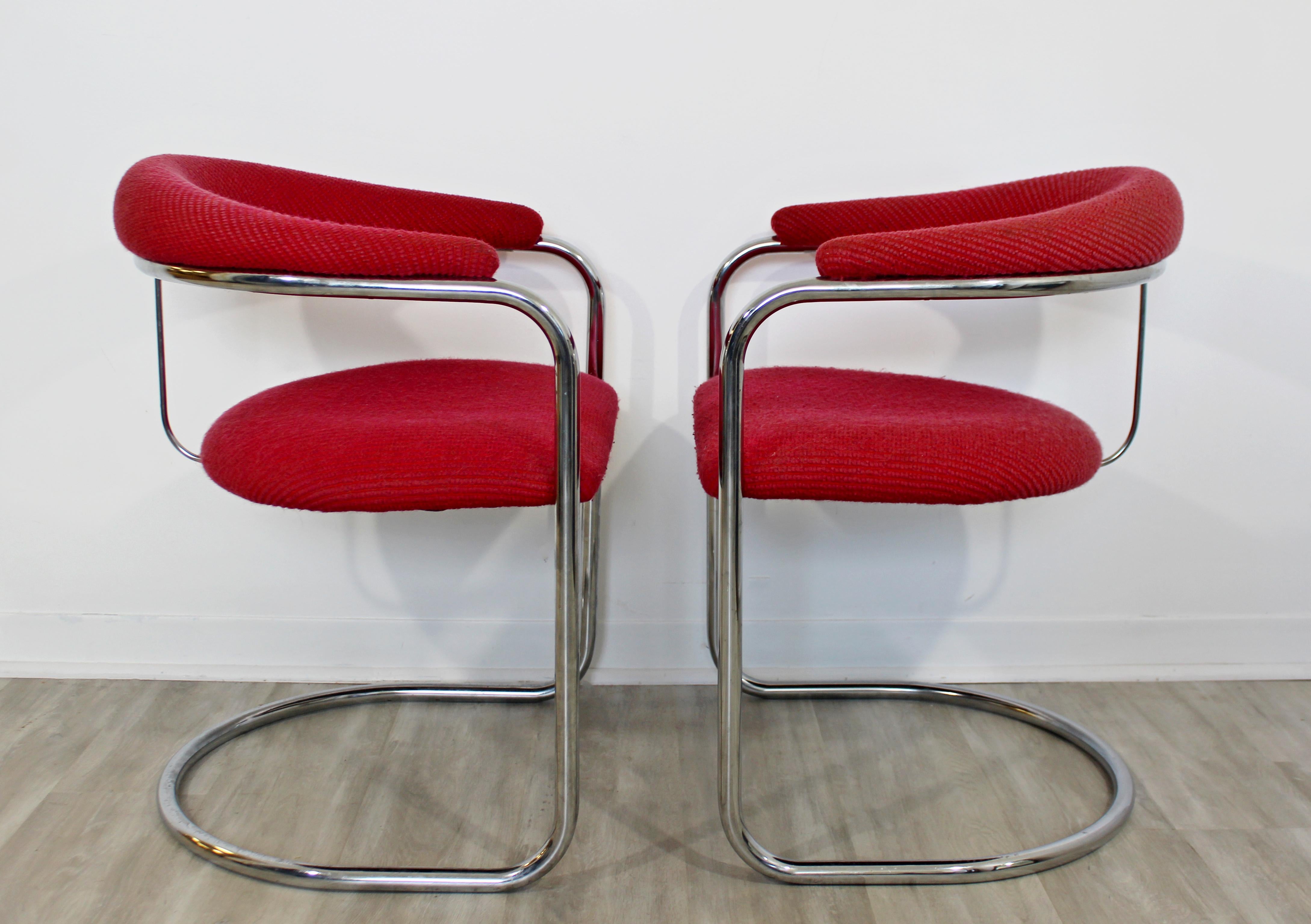 Late 20th Century Mid-Century Modern Anton Lorenz Thonet Set of 6 Barrel Chrome Dining Chairs