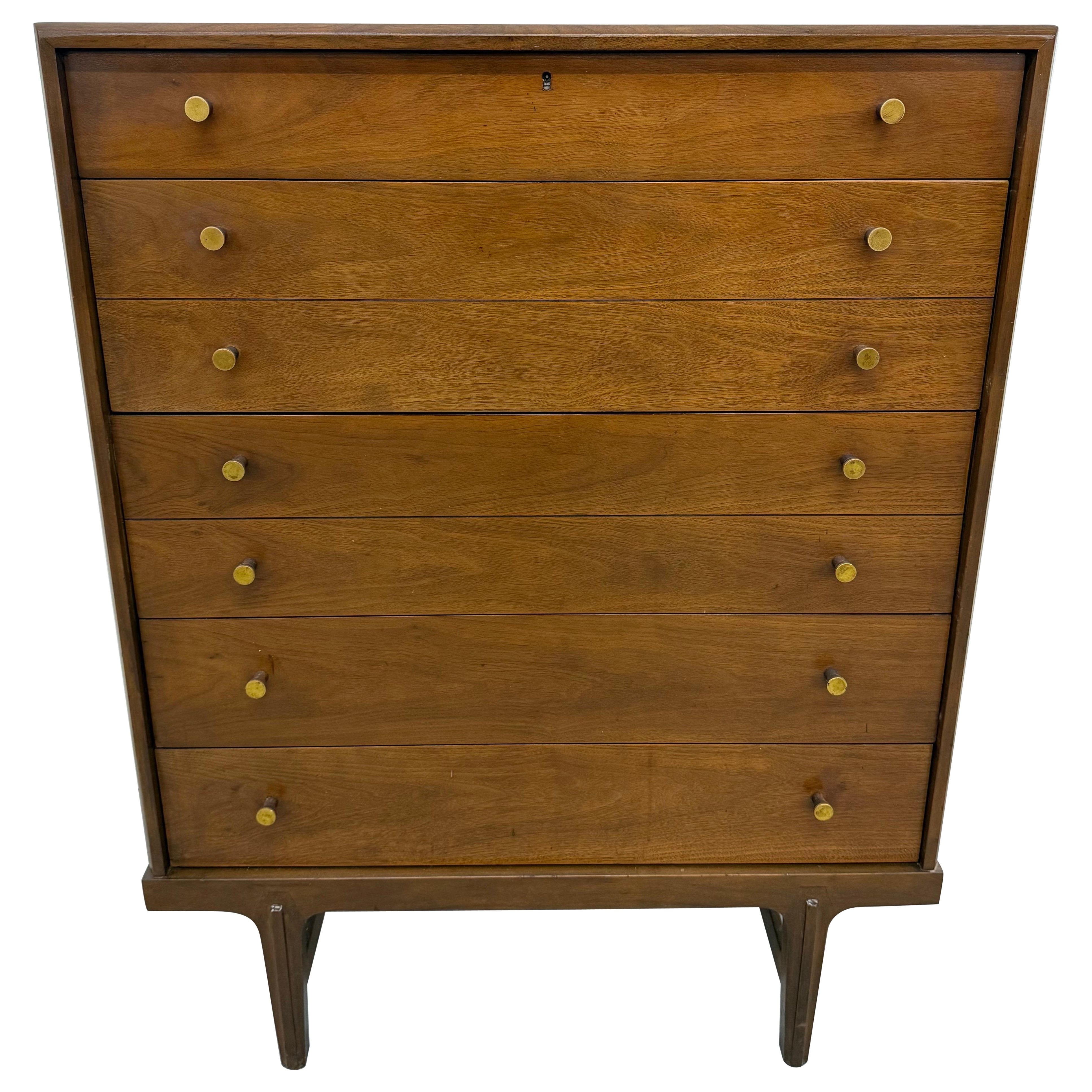 Mid-Century Modern “Apart Mates” Walnut High Chest