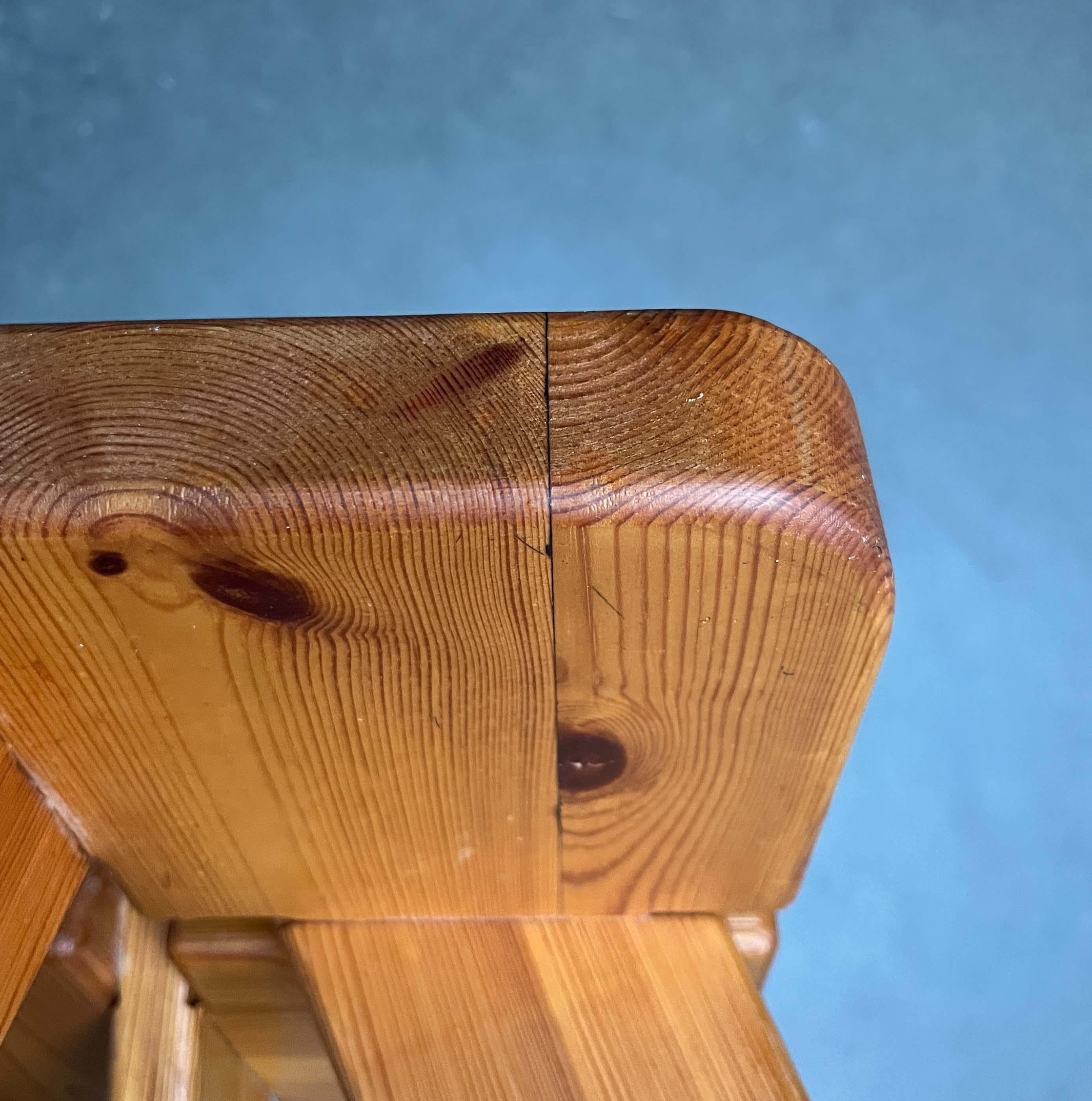 Mid-Century Modern Apila Pinewood Stool from Finland attributed to Rauni Peippo For Sale 7