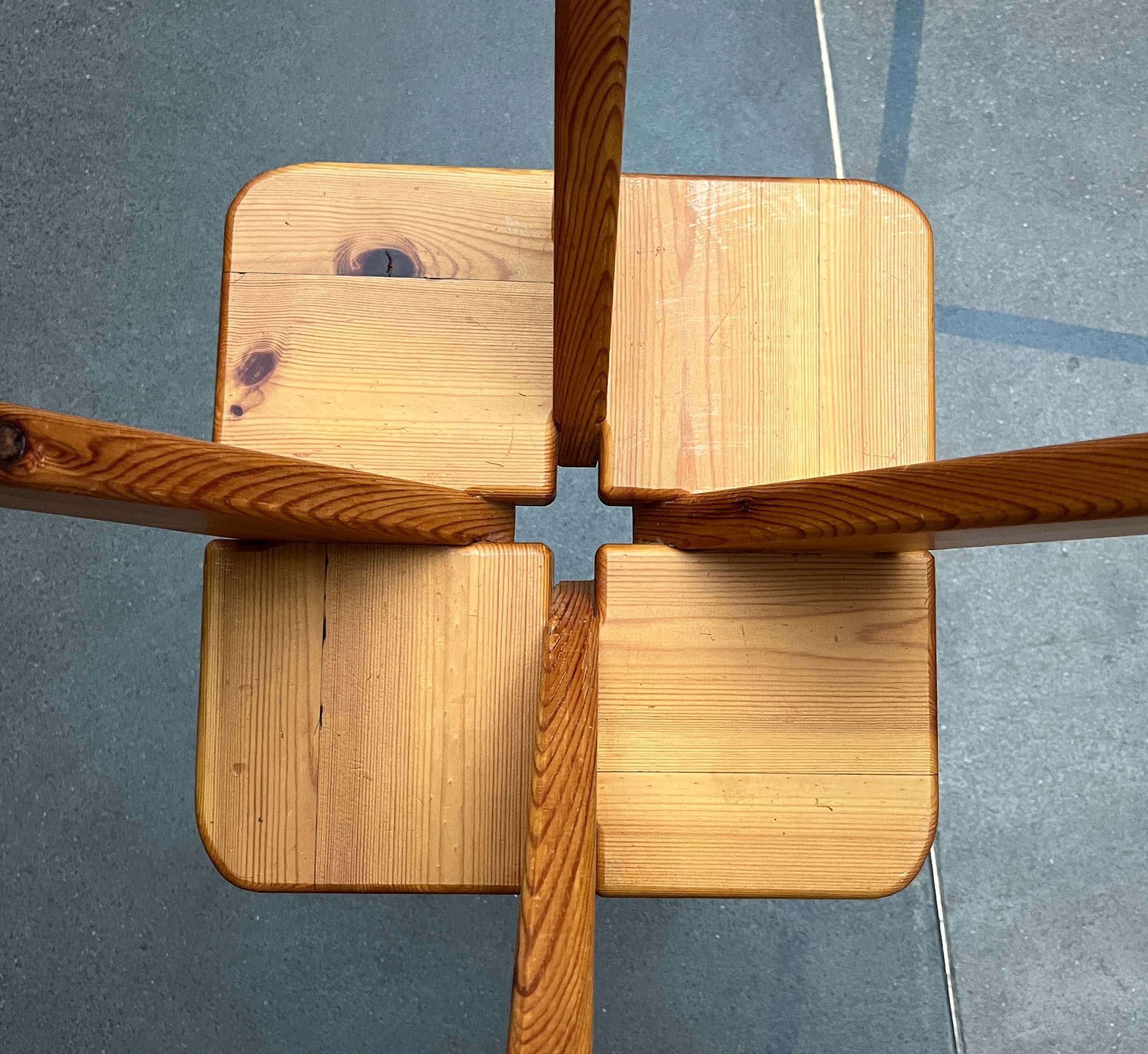 Mid-Century Modern Apila Pinewood Stool from Finland attributed to Rauni Peippo For Sale 12