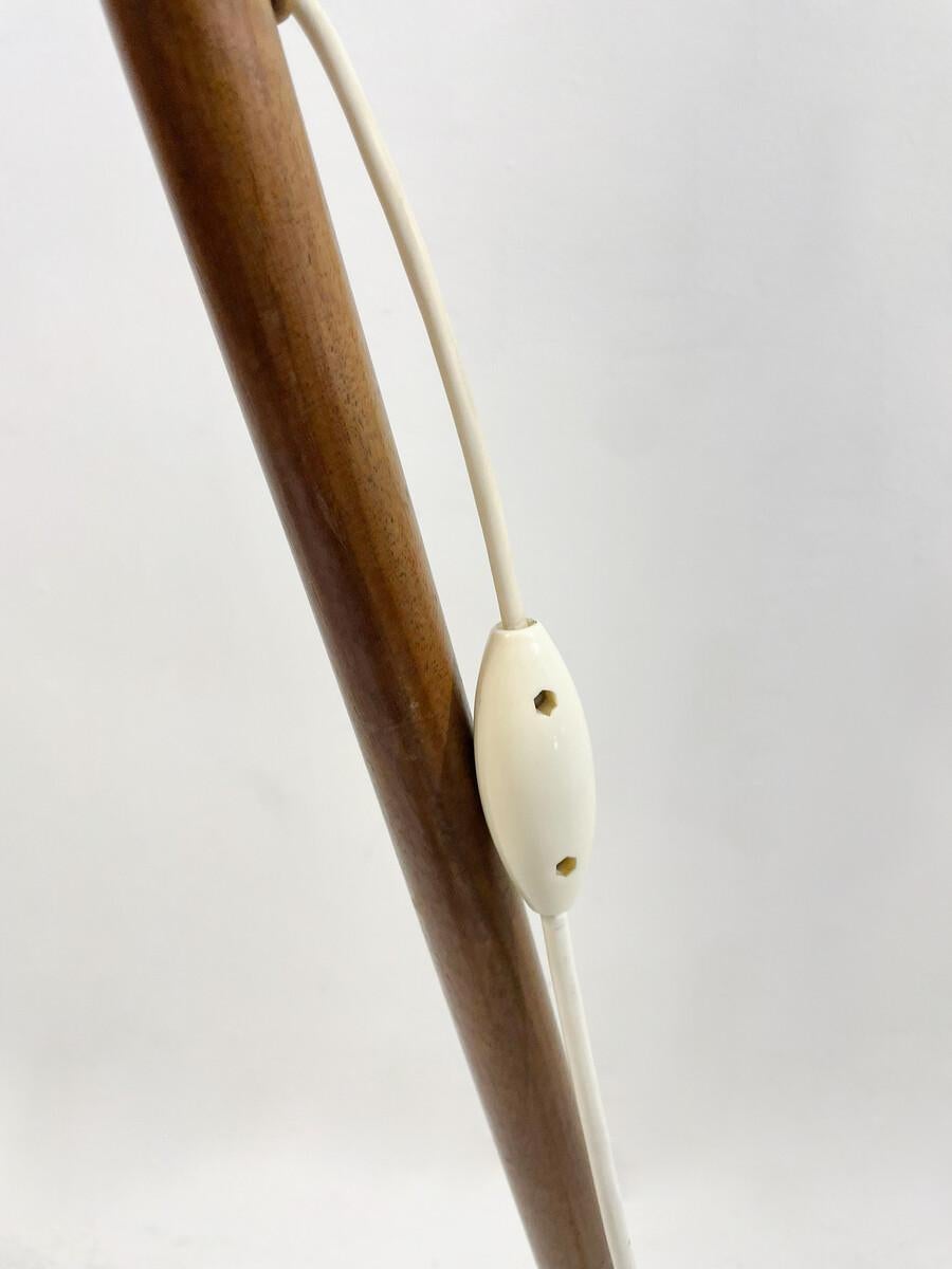 Wood Mid-Century Modern Arc Floor Lamp, 1950s