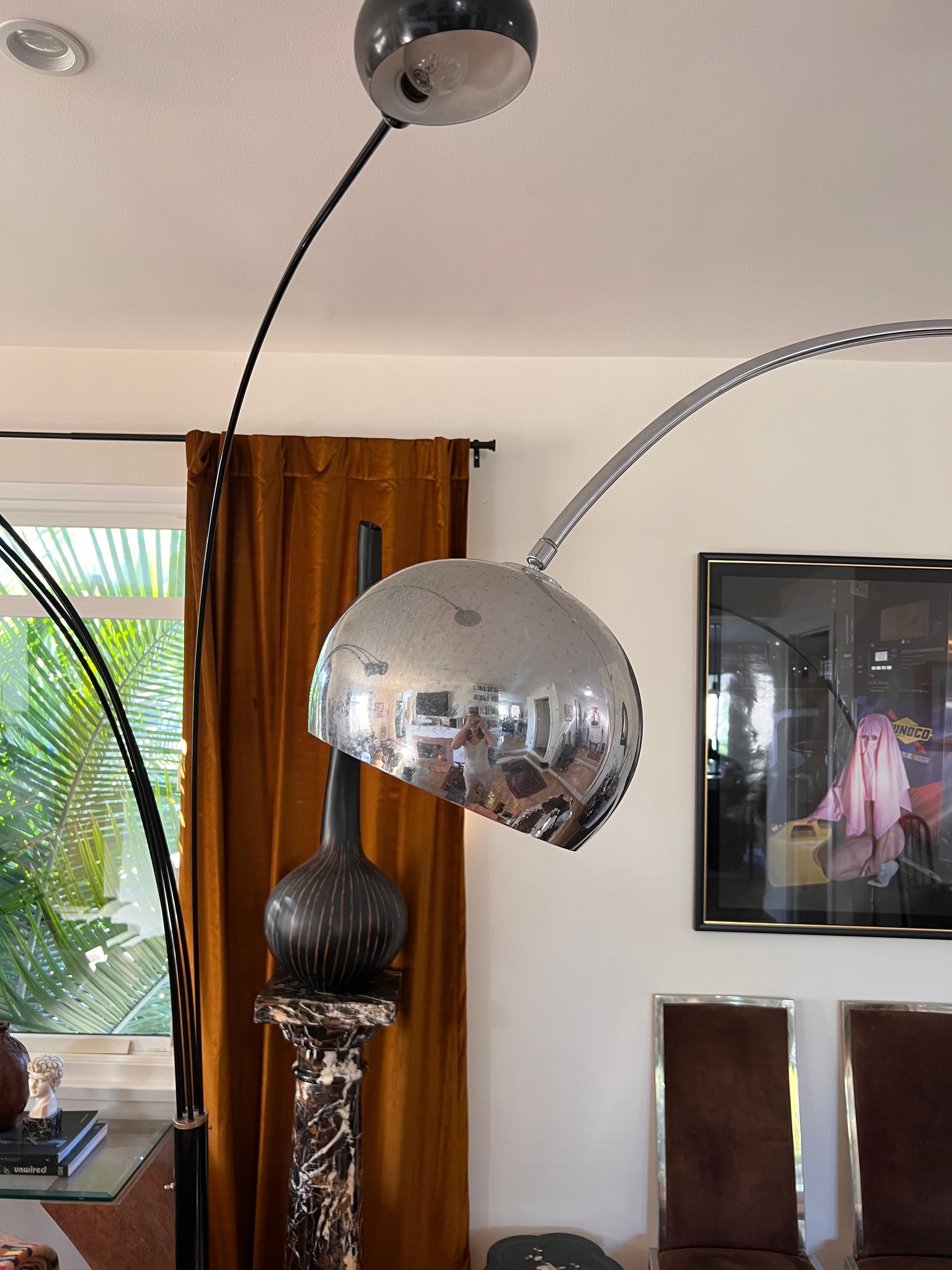 Mid-Century Modern Arc Floor Lamp with Marble Base, 1960s 4