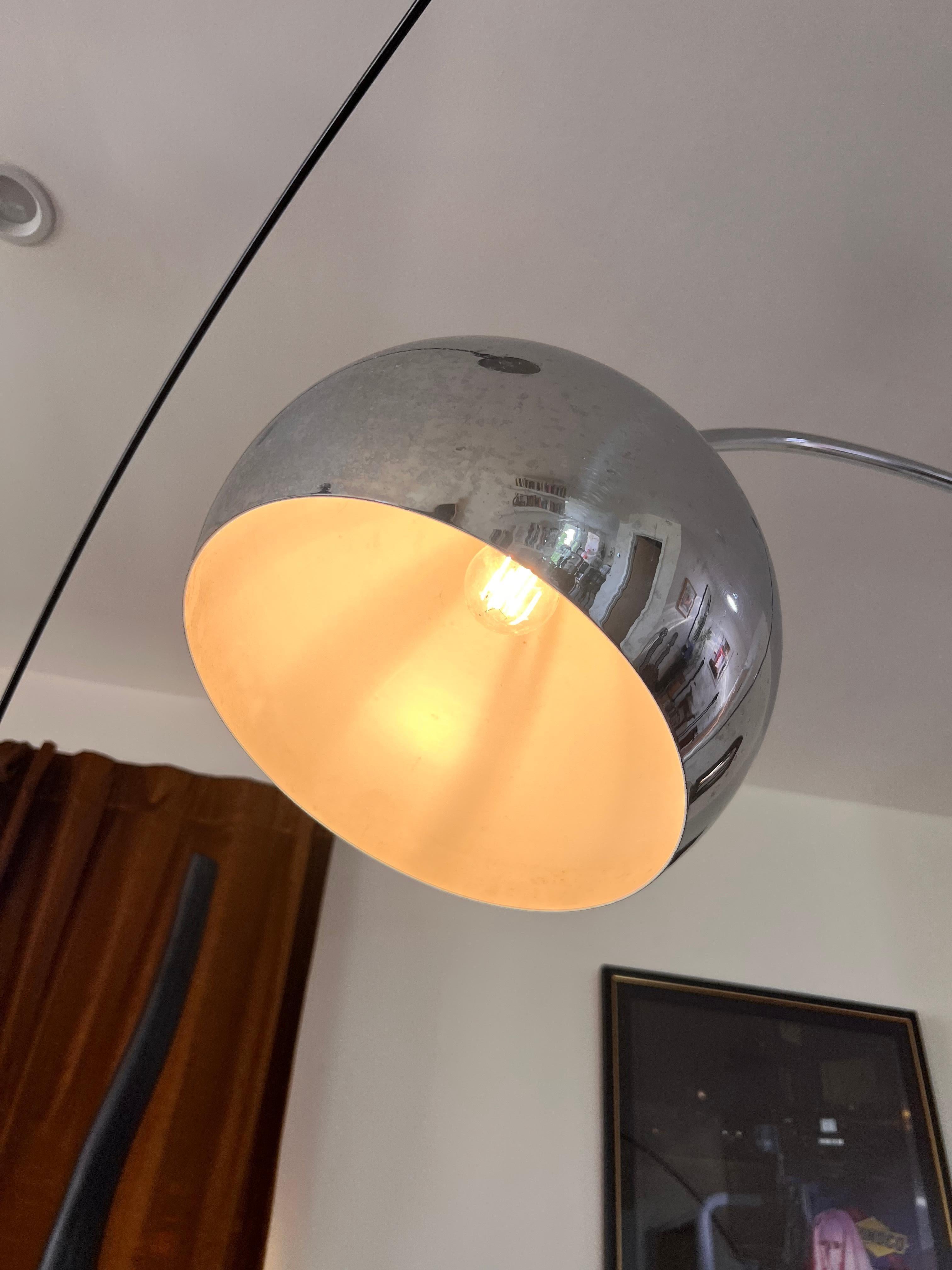 Mid-Century Modern Arc Floor Lamp with Marble Base, 1960s 6