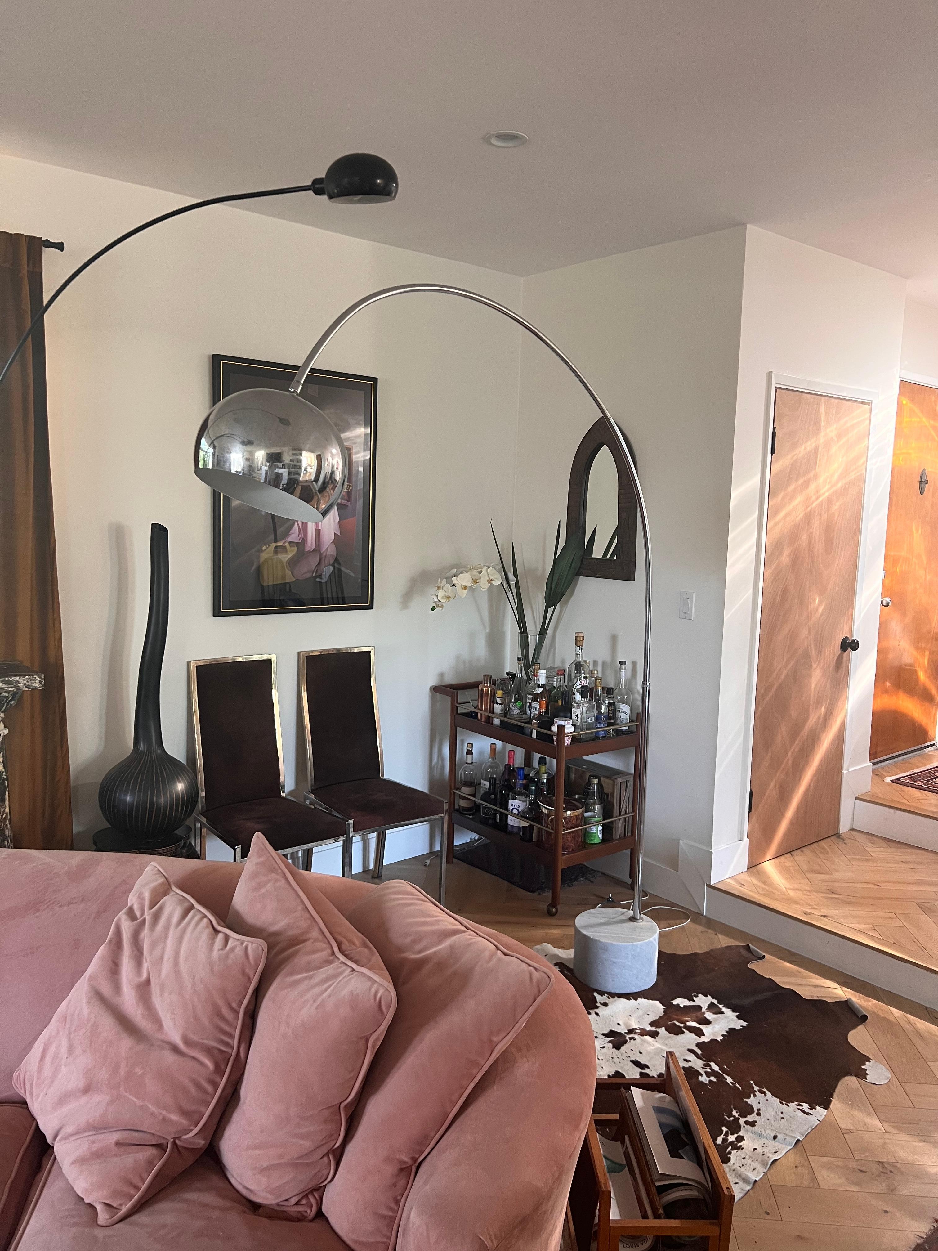 Mid-Century Modern Arc Floor Lamp with Marble Base, 1960s 1