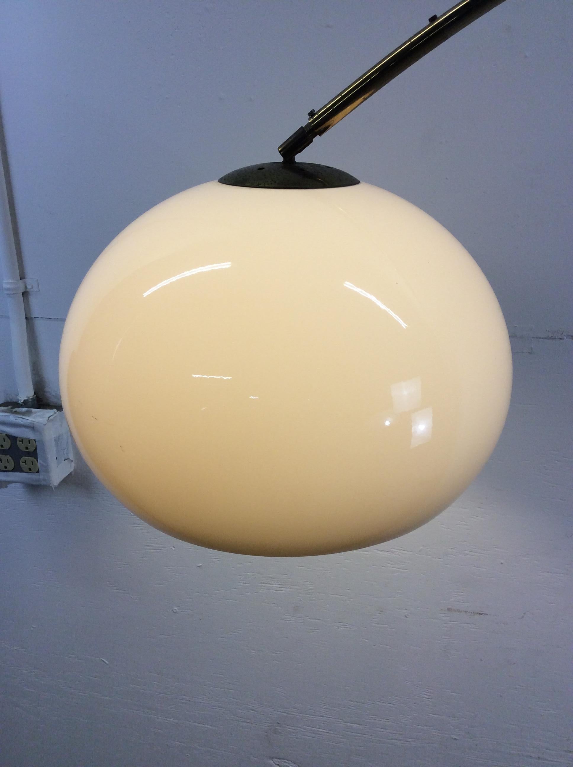 Mid Century Modern Arc Floor Lamp with Travertine Base 3