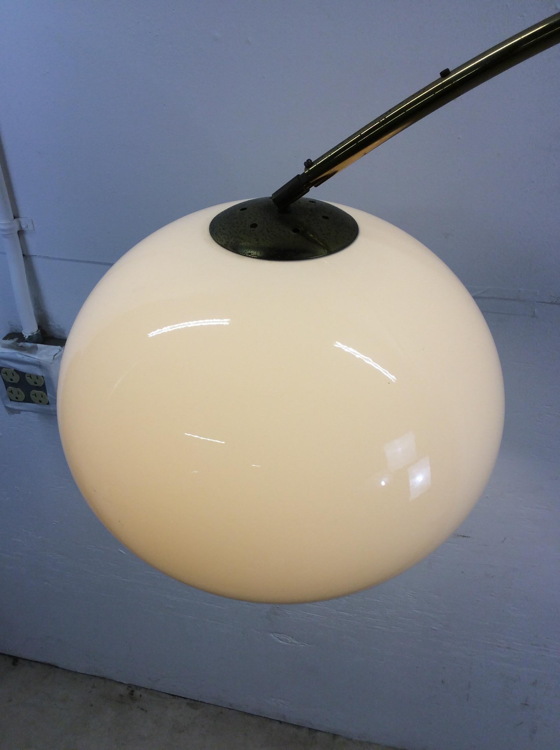 Mid Century Modern Arc Floor Lamp with Travertine Base 6