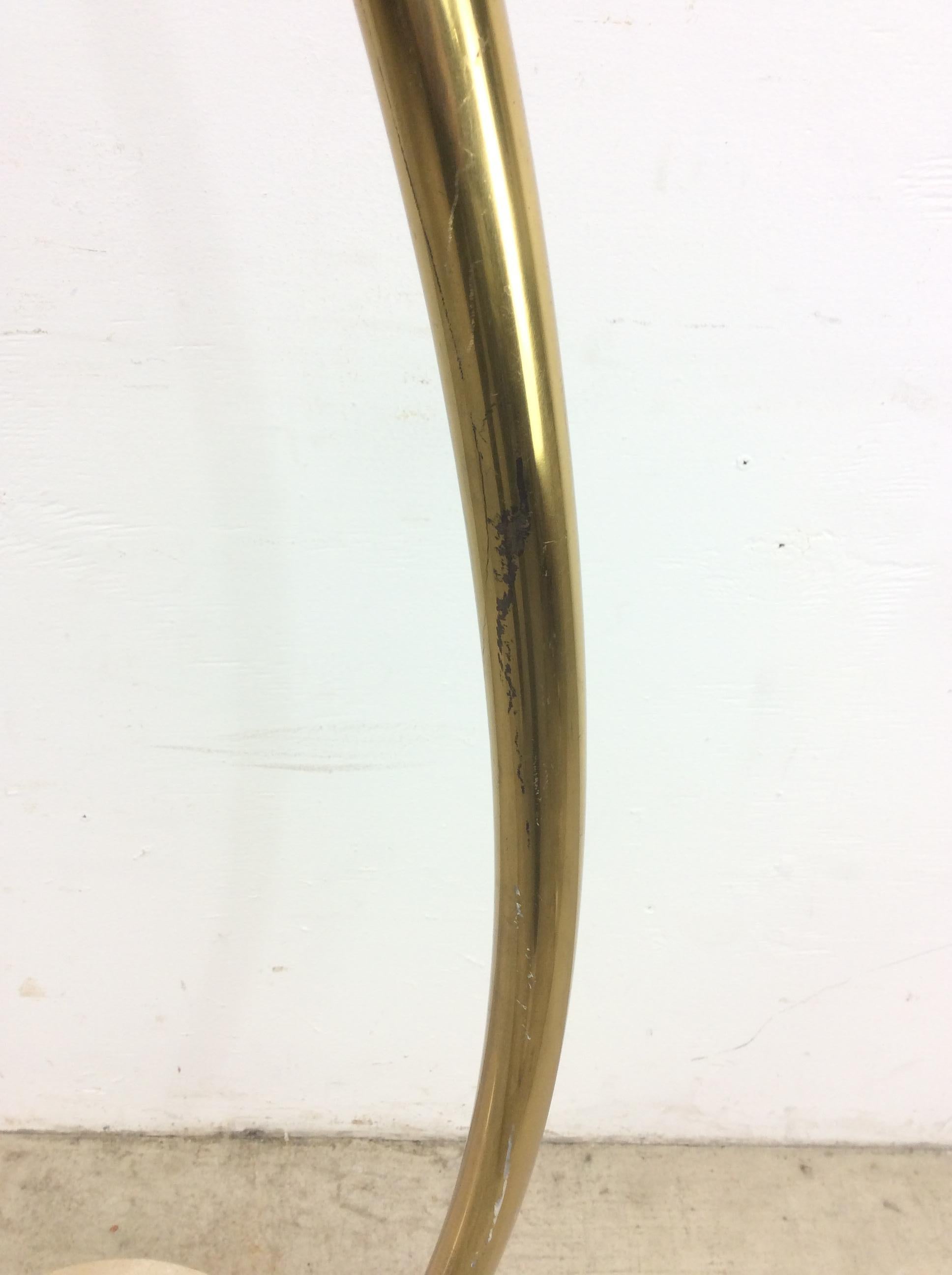 Mid Century Modern Arc Floor Lamp with Travertine Base 8