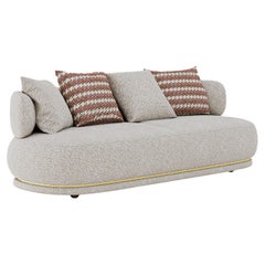 Sculptural Arcadia Sofa in Cream Bouclé with Curved Silhouette