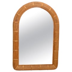 pencil mirror Mid-Century Modern Arch Handwoven Pencil Reed
Wicker Wall Mirror Bohemian Chic