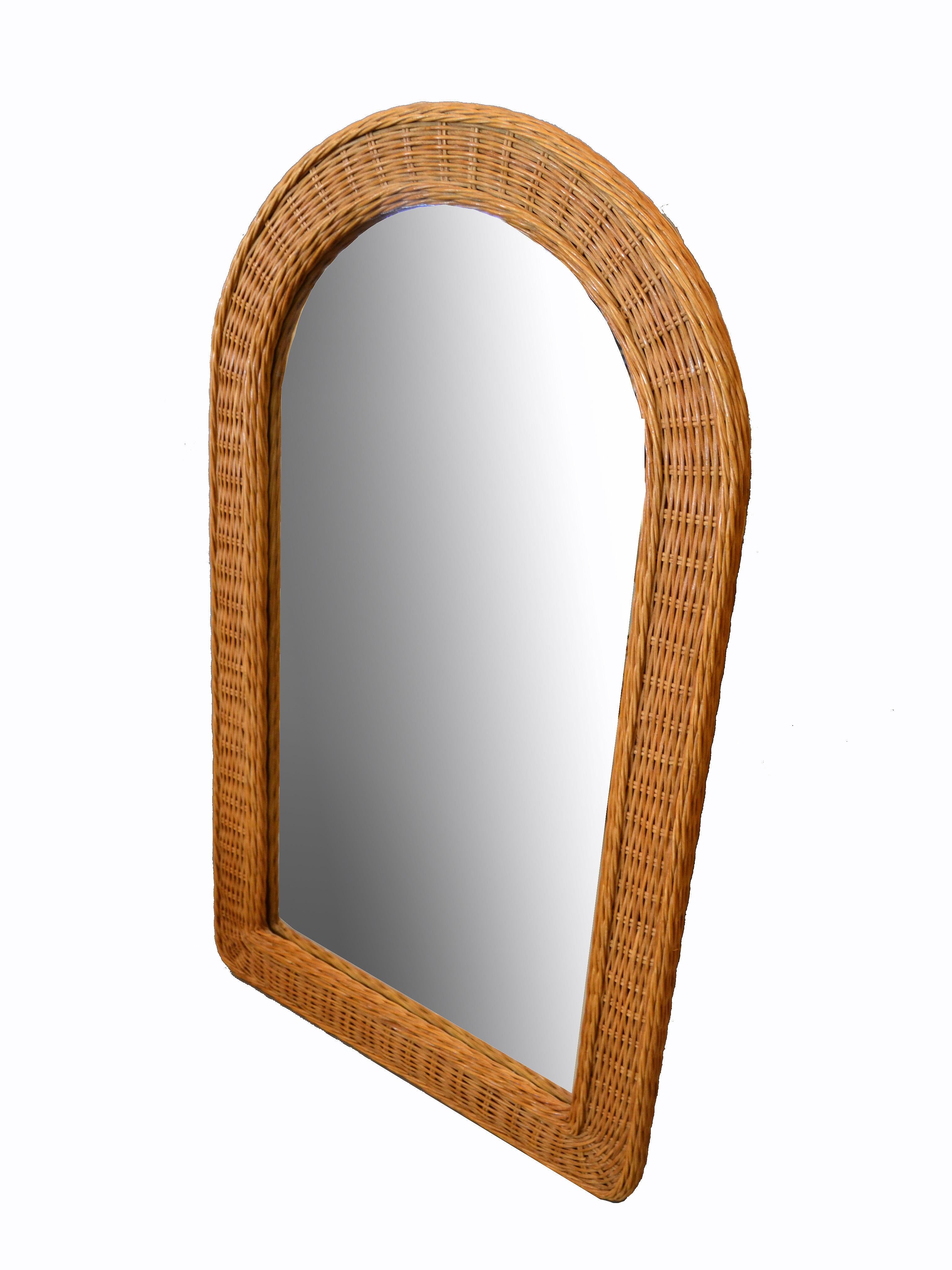 rattan arch mirror