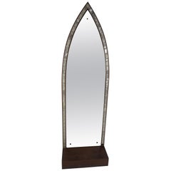 Vintage Mid-Century Modern Arched Wall Mirror with Shelf