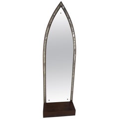 Retro Mid-Century Modern Arched Wall Mirror with Shelf