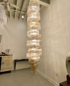 Mid Century Modern Archimede Seguso, Murano 400 Element Chandelier