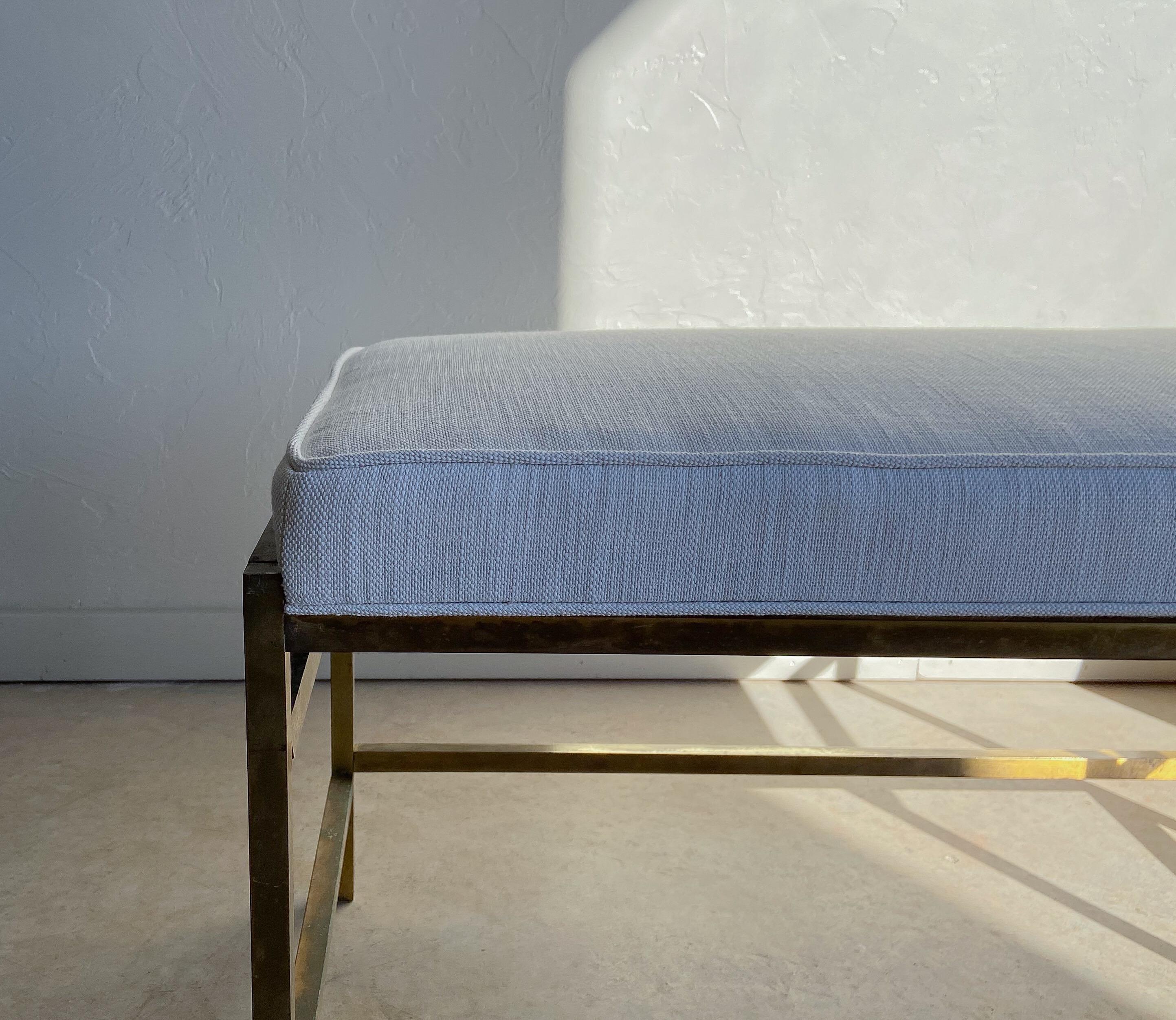 Mid-Century Modern Architectural Brass Bench in the style of Harvey Probber In Good Condition In Round Rock, TX