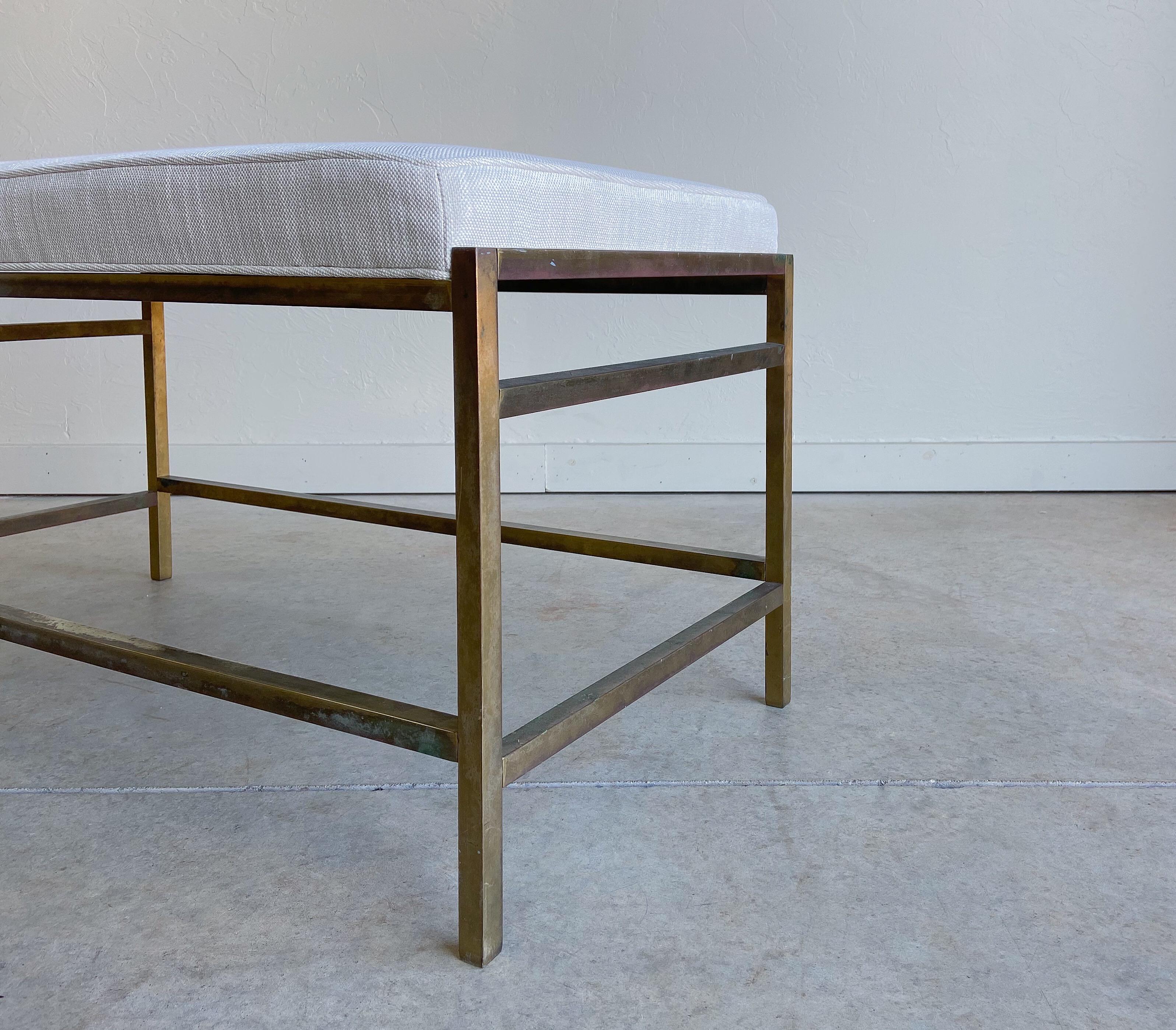 20th Century Mid-Century Modern Architectural Brass Bench in the style of Harvey Probber