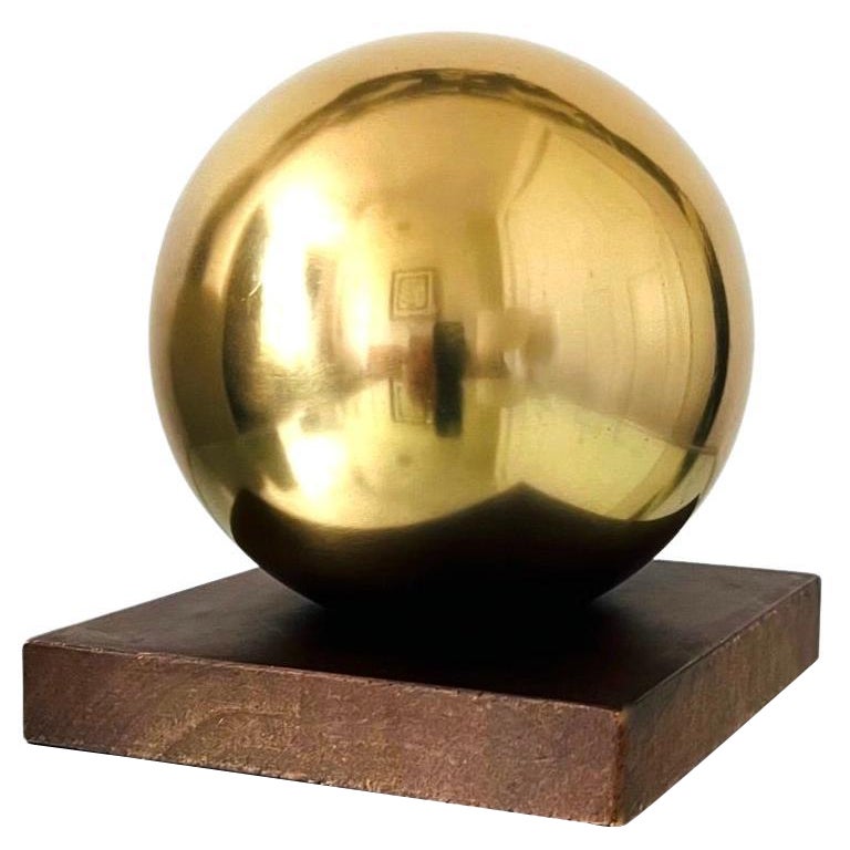 Mid-Century Modern Architectural Brass Globe Bookend 
Decorative Object, 1970s