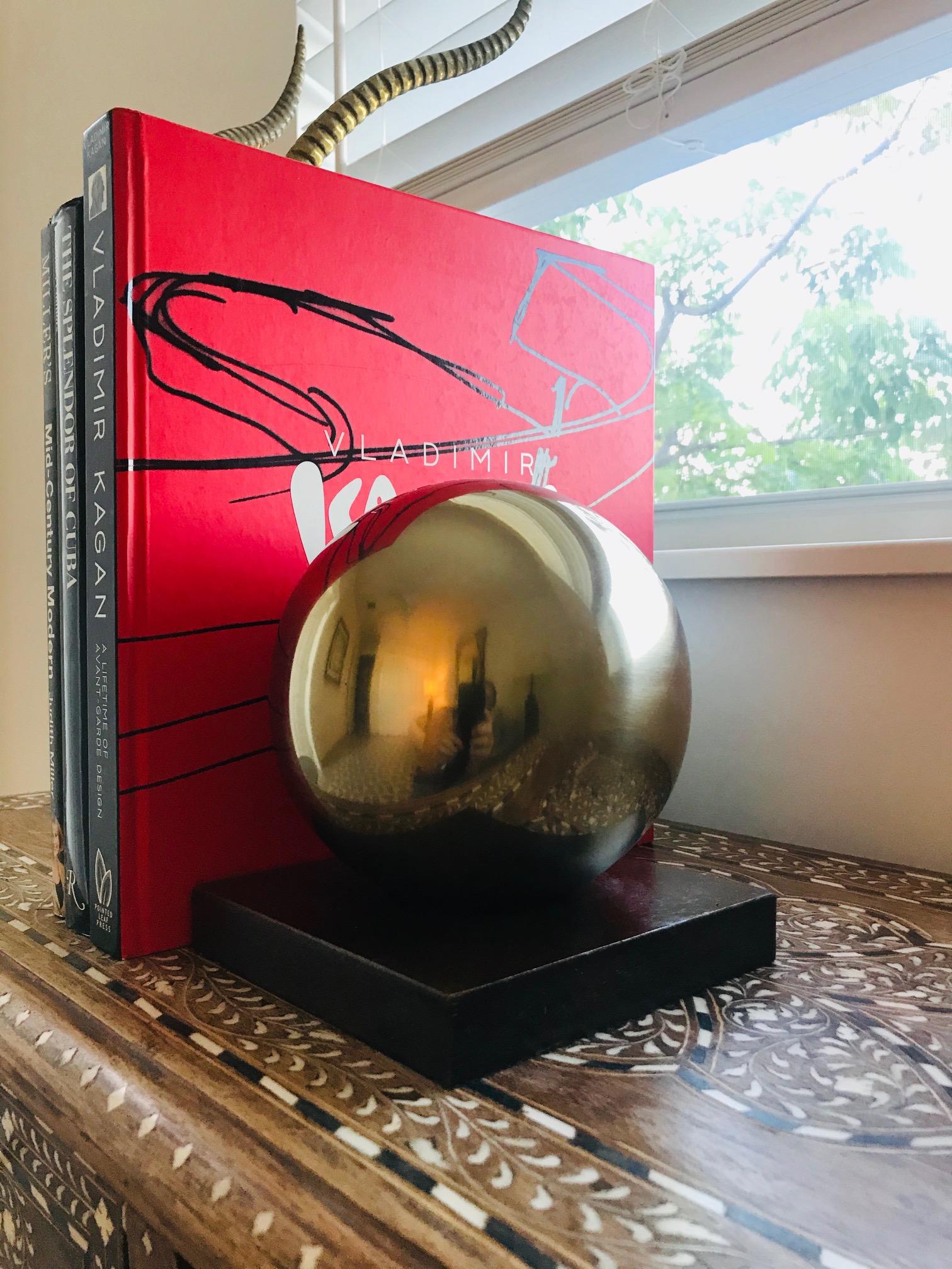 Mid-Century Modern Architectural Brass Globe Sculpture and Bookend, 1970s 6