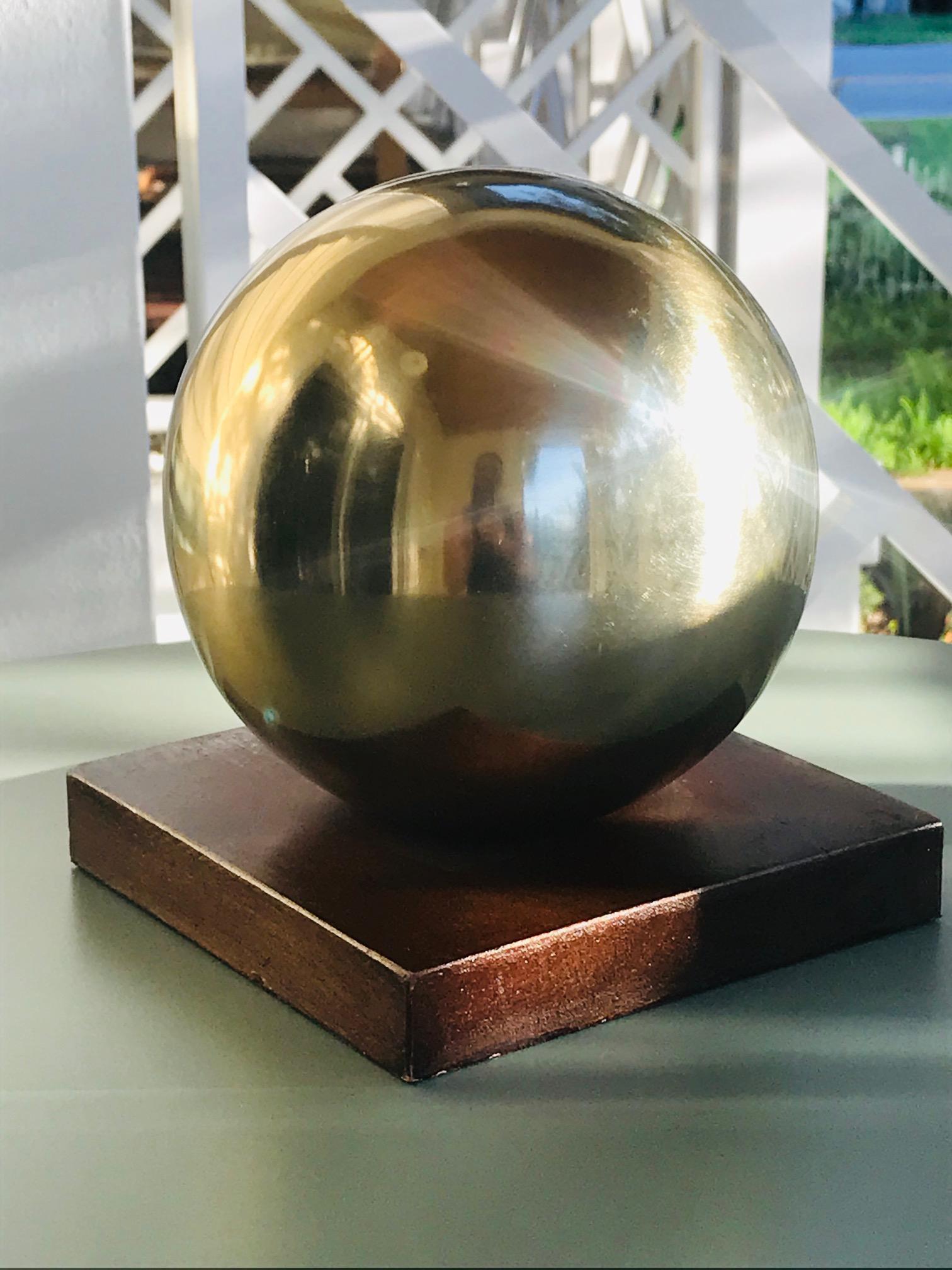 Mid-Century Modern Architectural Brass Globe Sculpture and Bookend, 1970s 1