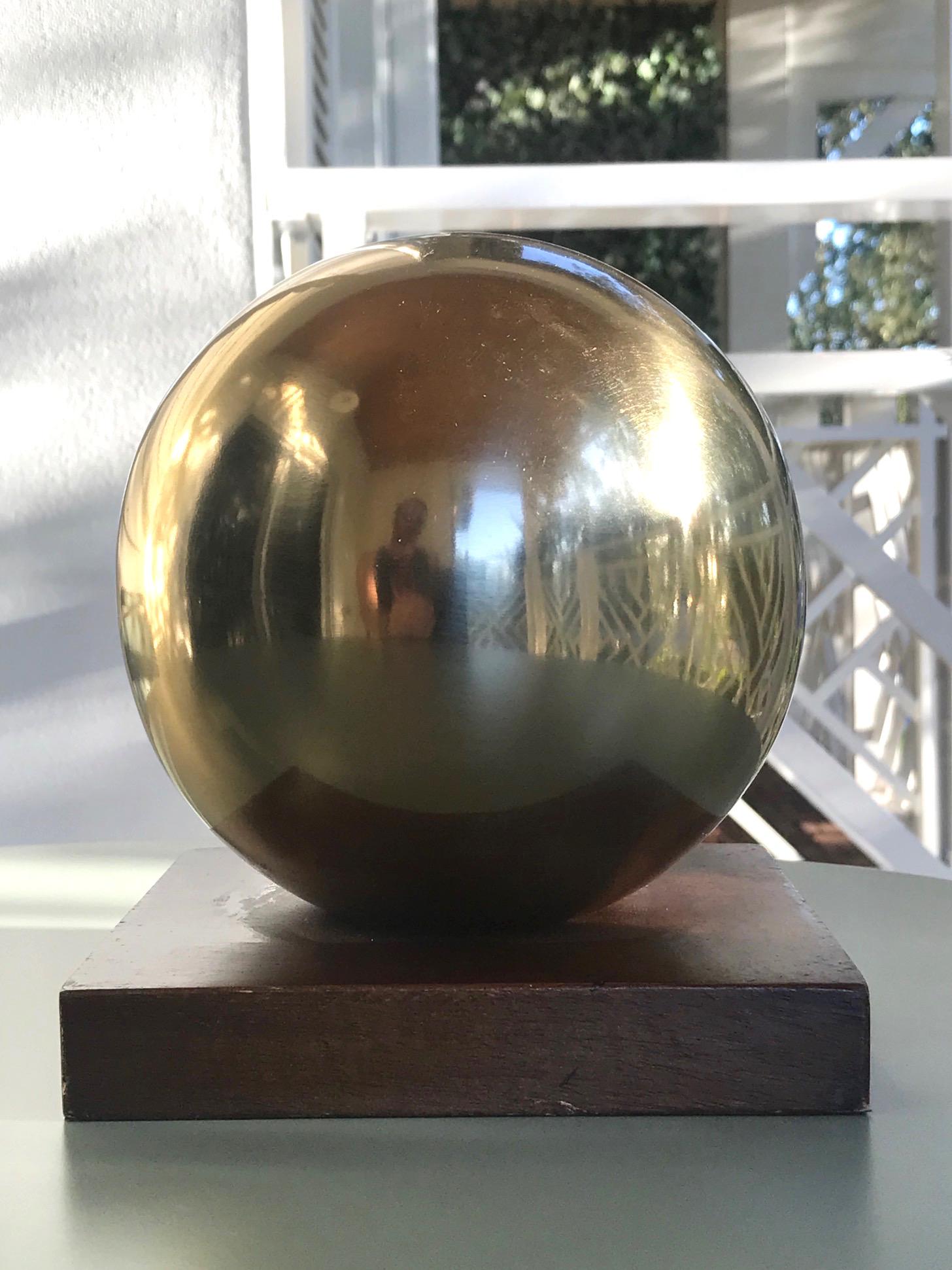 Mid-Century Modern Architectural Brass Globe Sculpture and Bookend, 1970s 2