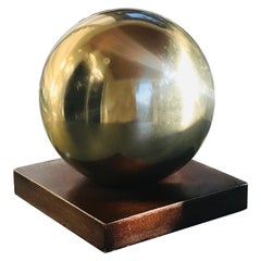 Mid-Century Modern Architectural Brass Globe Sculpture and Bookend, 1970s