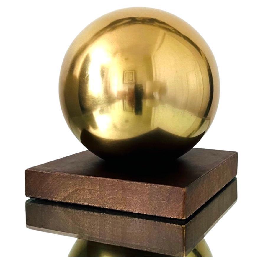 Mid-Century Modern Architectural Brass Globe Sculpture and Bookend, 1970s