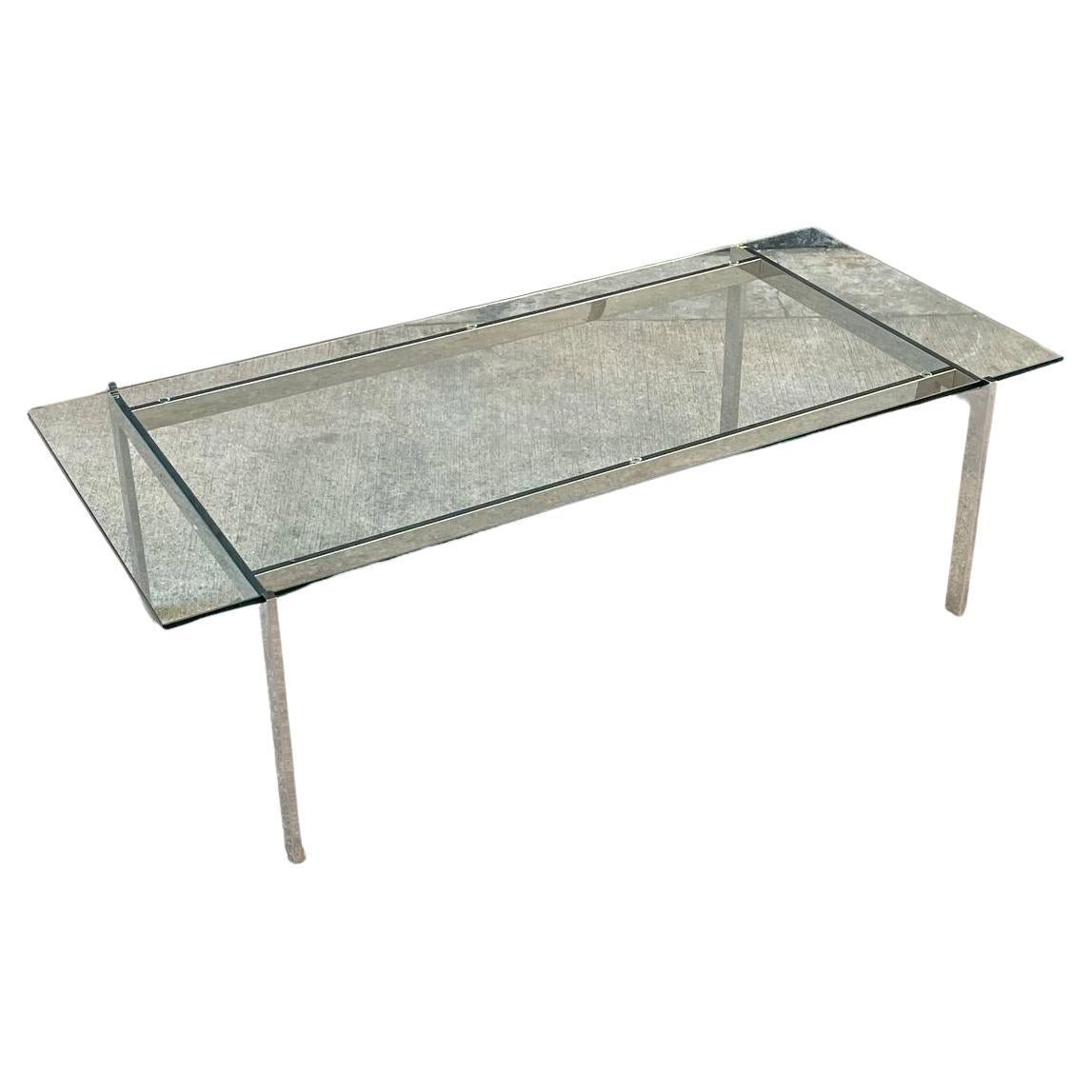 Mid-Century Modern Architectural Chrome & Glass Coffee Table